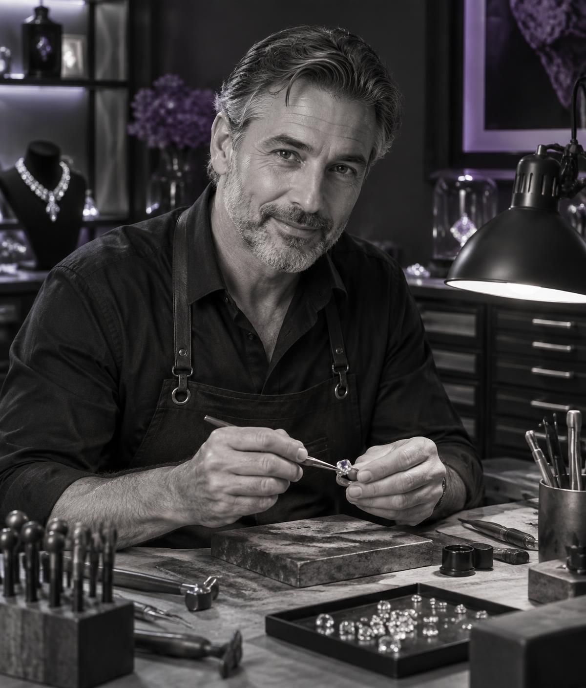 Mock and Company jeweler at the workbench